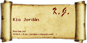 Kis Jordán névjegykártya